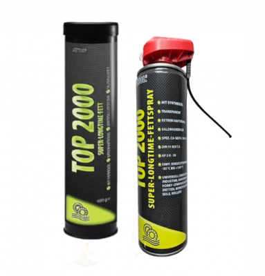 10 x Agip/Autol GR MU/EP 2 Hochdruck Fett Schmierfett TOP 2000 schwarze Fettkartusche 400g