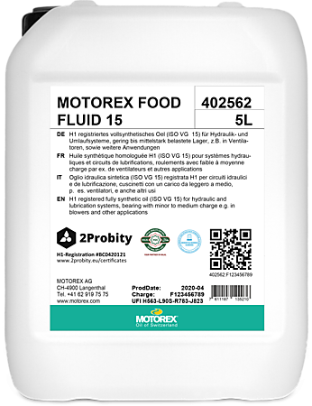 Motorex Food Fluid 15 - 4x5 Liter